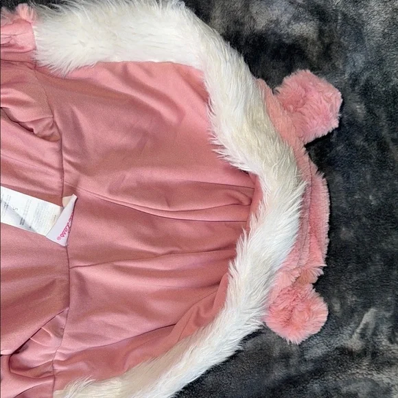 Little Lass Pink Hooded Vest with Bear Ears - Picture 5 of 7
